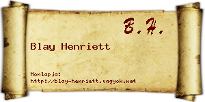 Blay Henriett névjegykártya